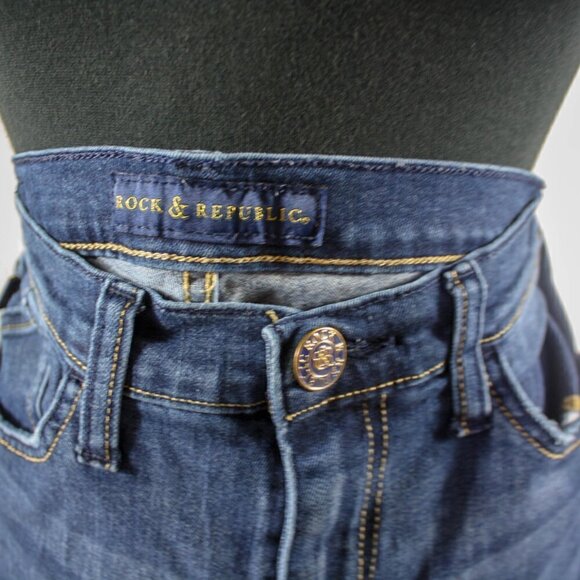 Rock & Republic Kendall Jeans Cropped Studded Size 10 - Picture 3 of 4